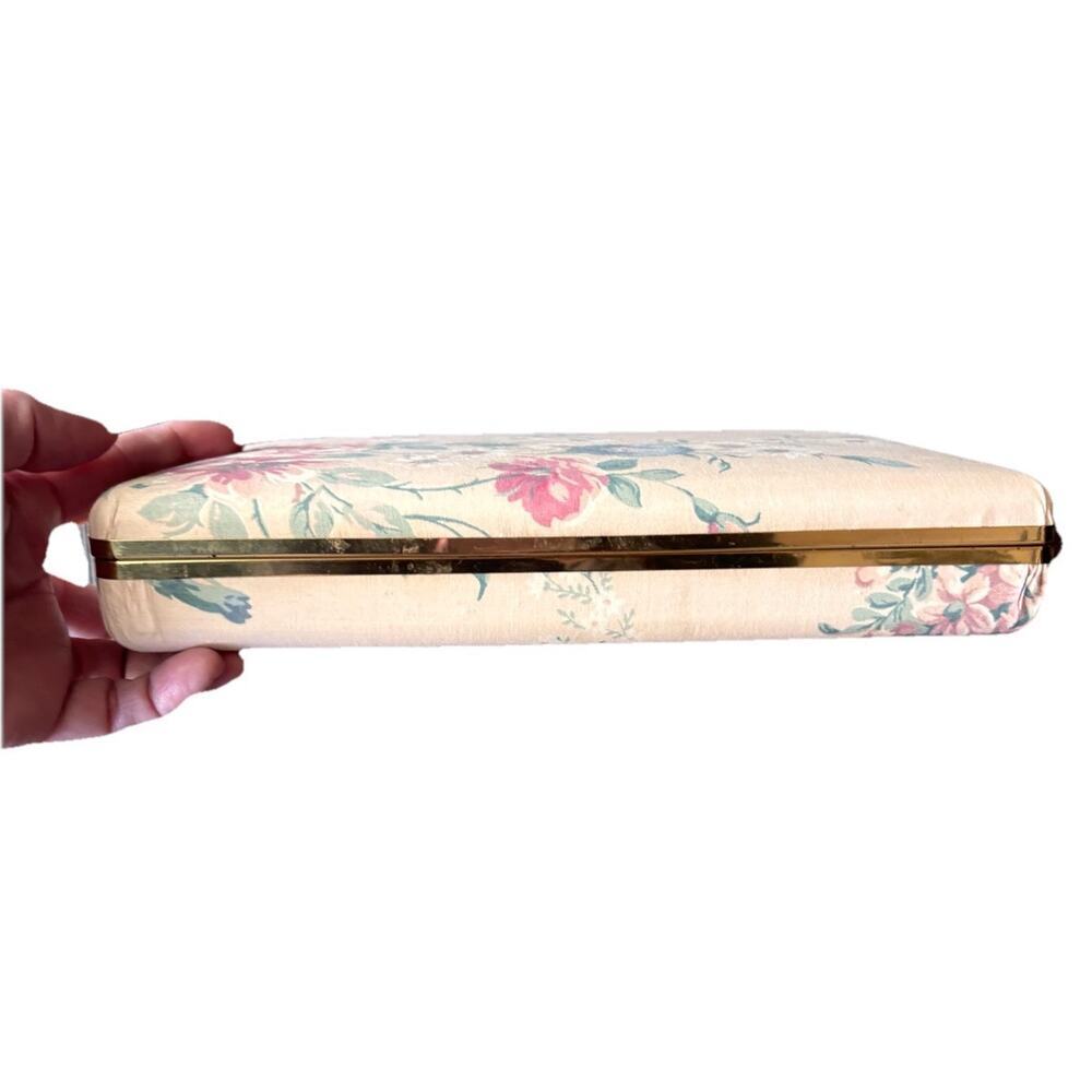 Vintage Green Fabric Covered Jewelry Box with Mirror - Picture 2 of 7